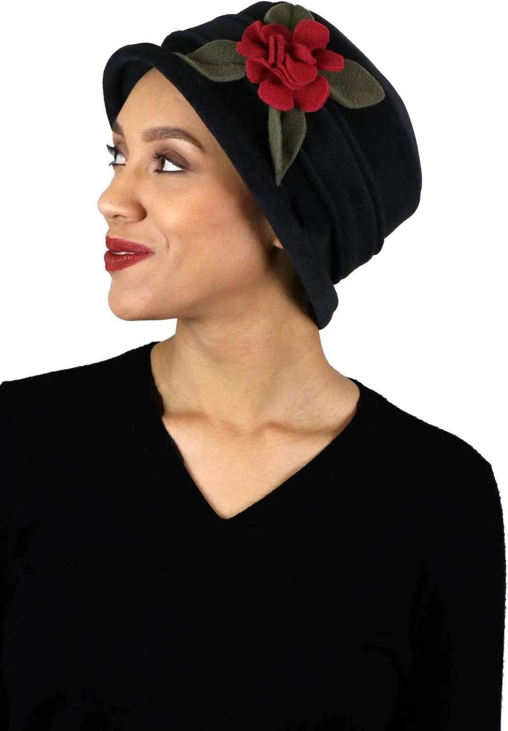 Womens Hat Luxury Fleece Cloche Ladies Cancer Headwear Chemo Winter Head Coverings Plush Double Layer Olivia