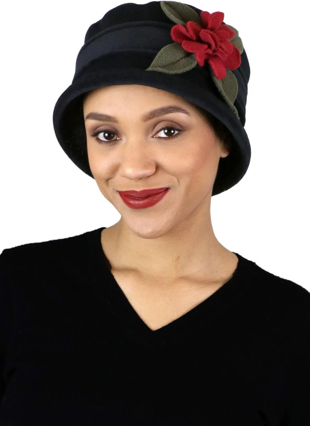 Womens Hat Luxury Fleece Cloche Ladies Cancer Headwear Chemo Winter Head Coverings Plush Double Layer Olivia