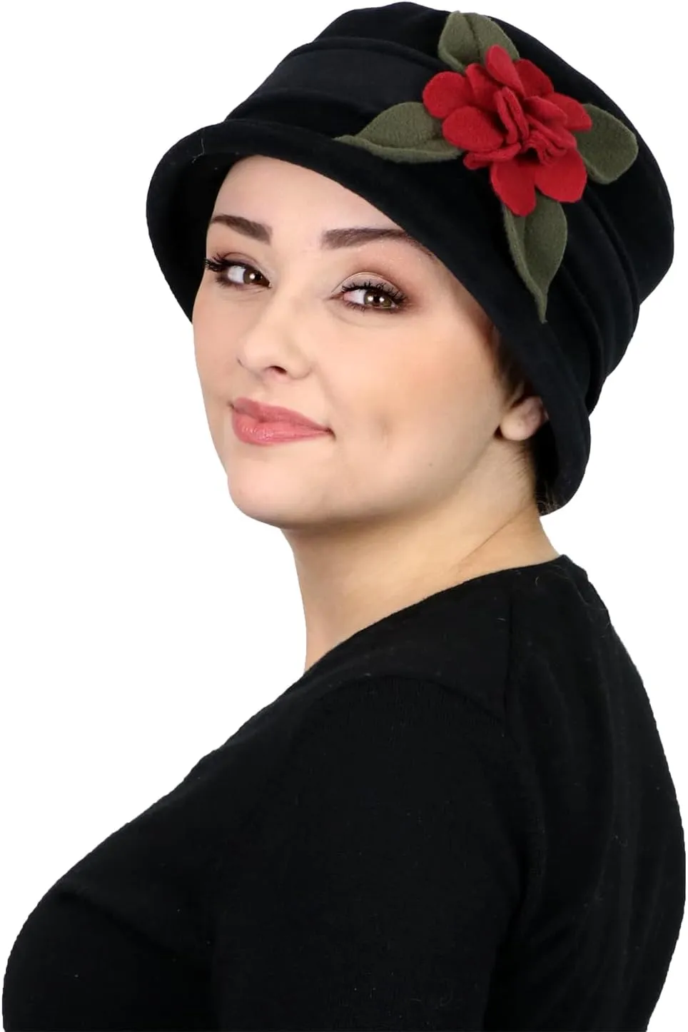 Womens Hat Luxury Fleece Cloche Ladies Cancer Headwear Chemo Winter Head Coverings Plush Double Layer Olivia