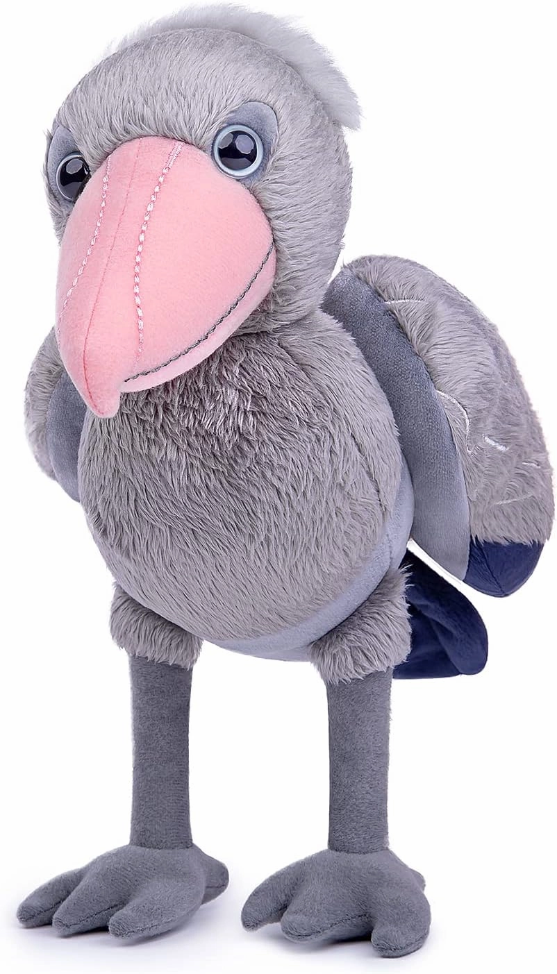 ZHONGXIN MADE Simulation Shoebill Plush Toy - Soft Realistic 10' Gray Shoebill Balaeniceps Rex Doll, Cute Stuffed Animal Home Decoration, Unique Plush Gift Collection for Kids