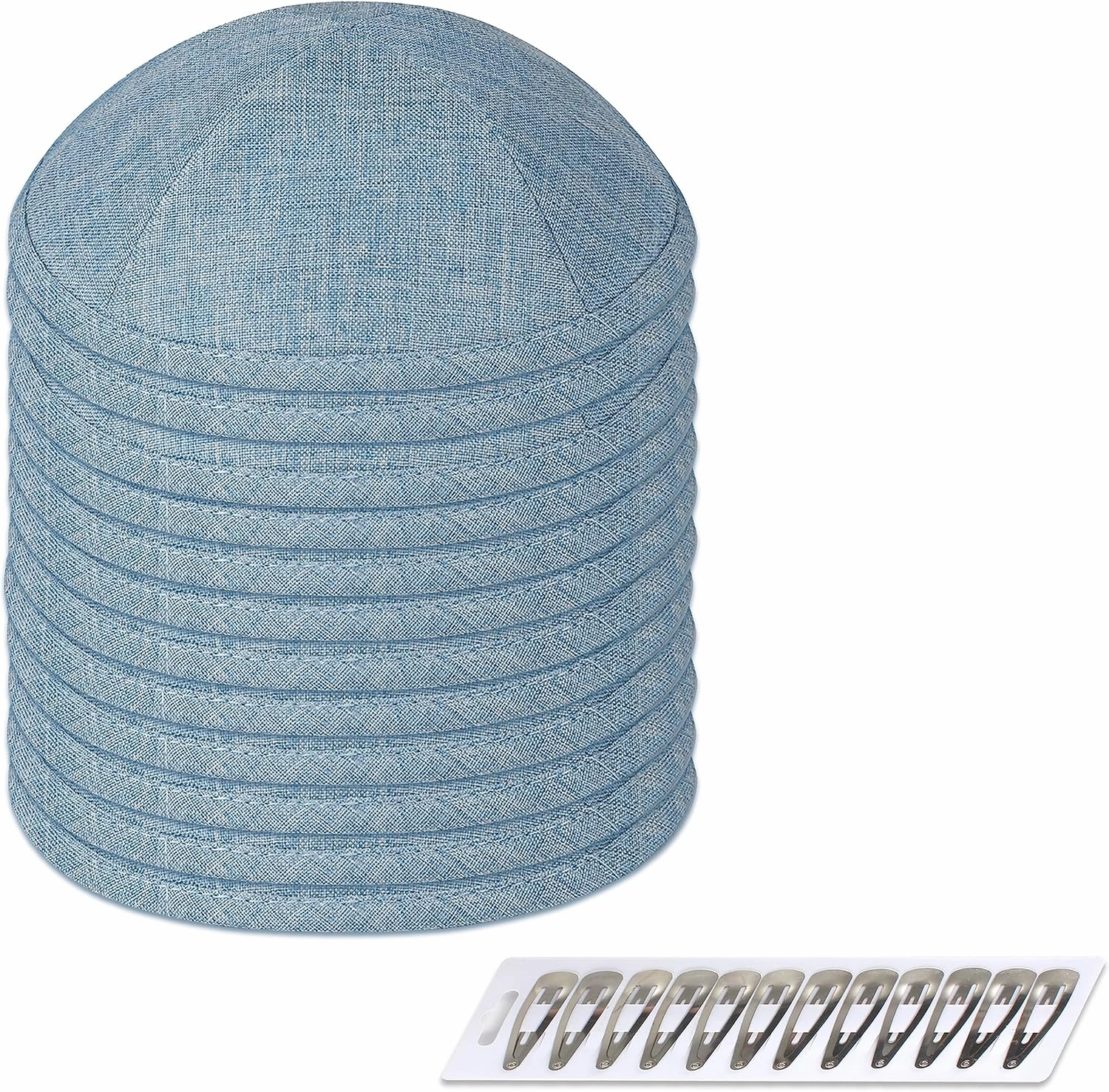 Zion Judaica Deluxe Linen Kippah Kids Yamakas Mens Ceremony Yarmulkes W/Clips