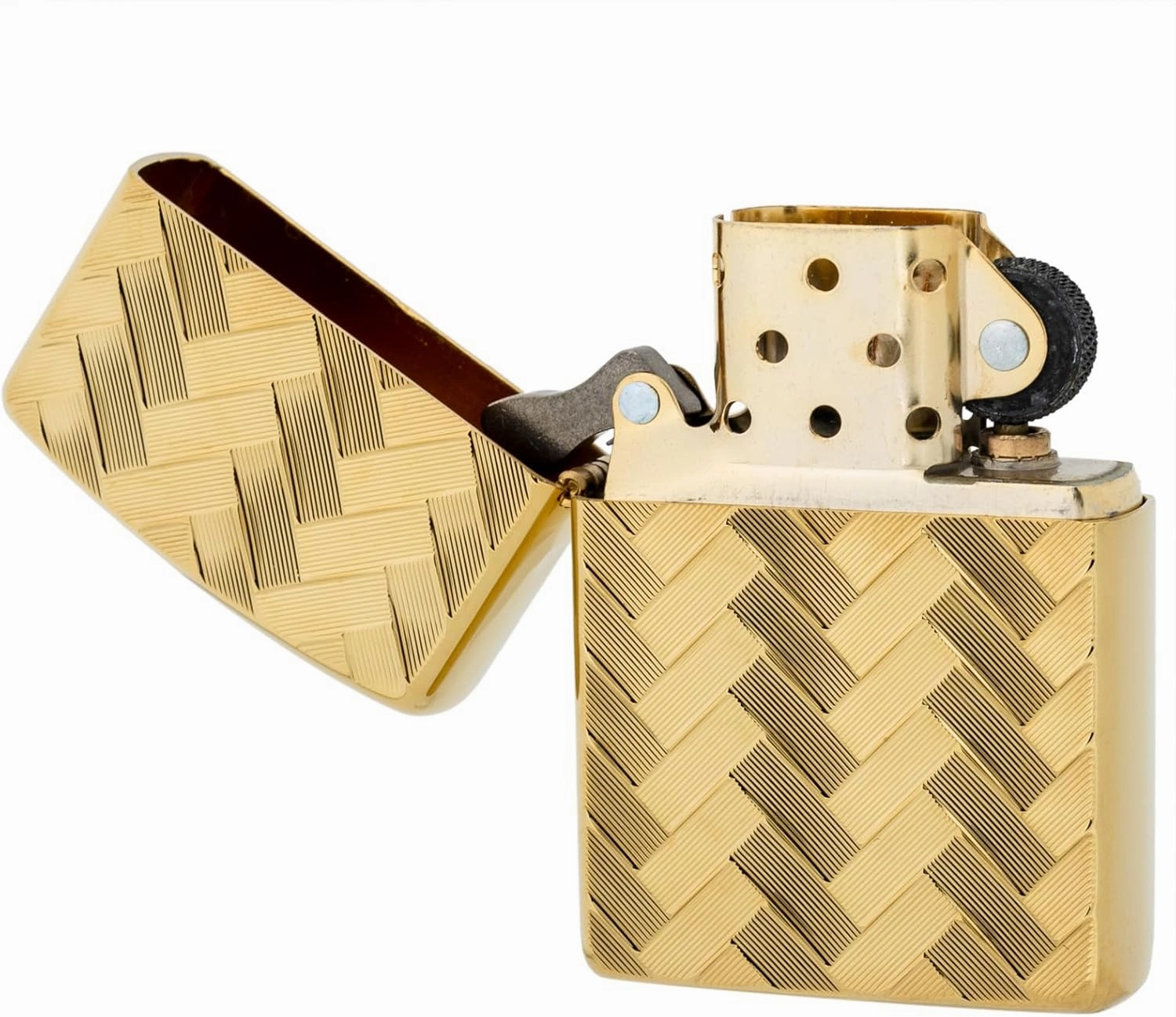 Zippo Zippo Lighter, Windproof, Brass, Armor, Pure Gold Plated, Carved, Double-Sided, Gold Wire MESH III GP